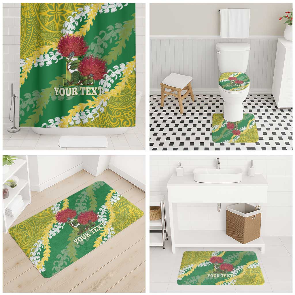 Personalized Leilehua Hawaii High School Bathroom Set Puakenikeni Lei Hawaiian Pattern - Polynesian Pride