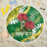 Personalized Leilehua Hawaii High School Beach Blanket Puakenikeni Lei Hawaiian Pattern - Polynesian Pride