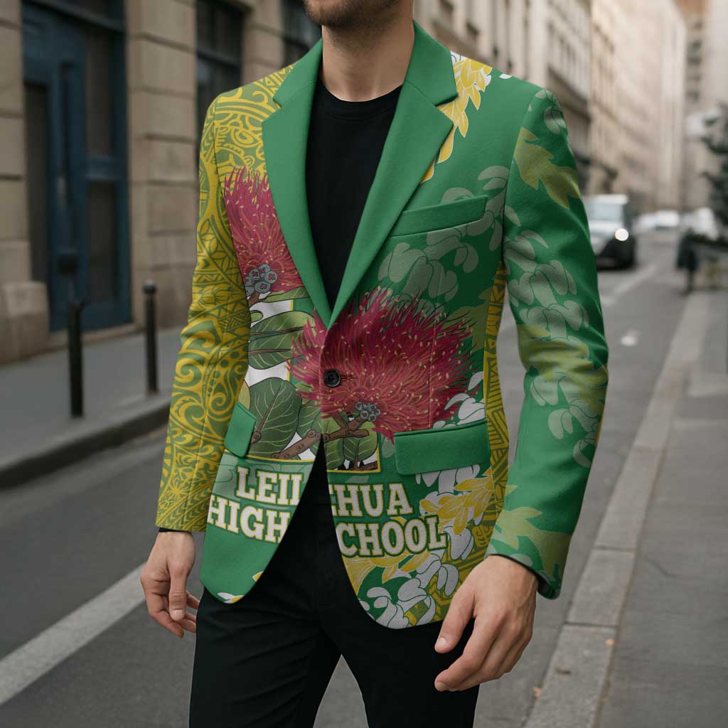Personalized Leilehua Hawaii High School Blazer Puakenikeni Lei Hawaiian Pattern - Polynesian Pride