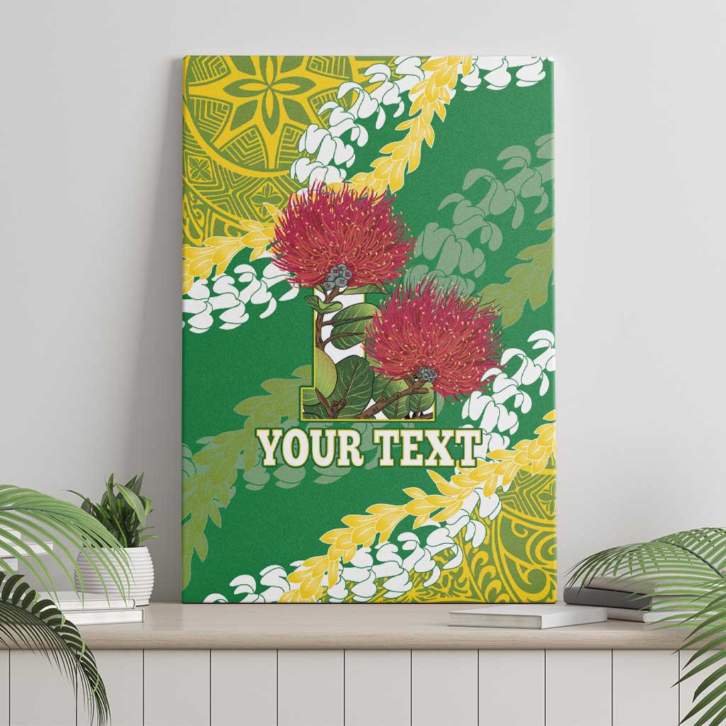 Personalized Leilehua Hawaii High School Canvas Wall Art Puakenikeni Lei Hawaiian Pattern - Polynesian Pride