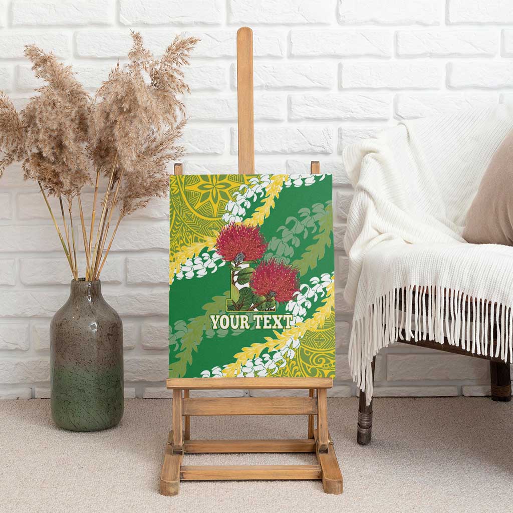 Personalized Leilehua Hawaii High School Canvas Wall Art Puakenikeni Lei Hawaiian Pattern - Polynesian Pride