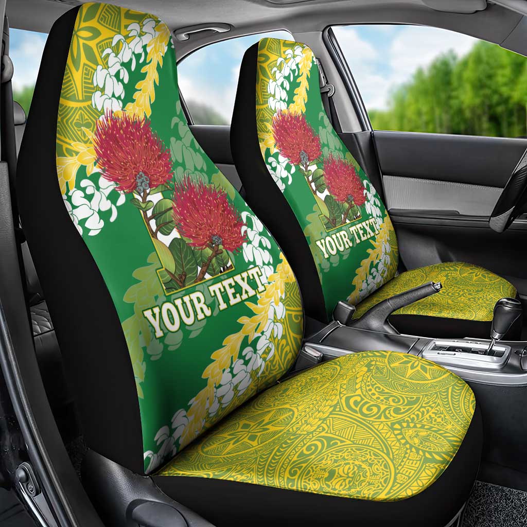Personalized Leilehua Hawaii High School Car Seat Cover Puakenikeni Lei Hawaiian Pattern - Polynesian Pride