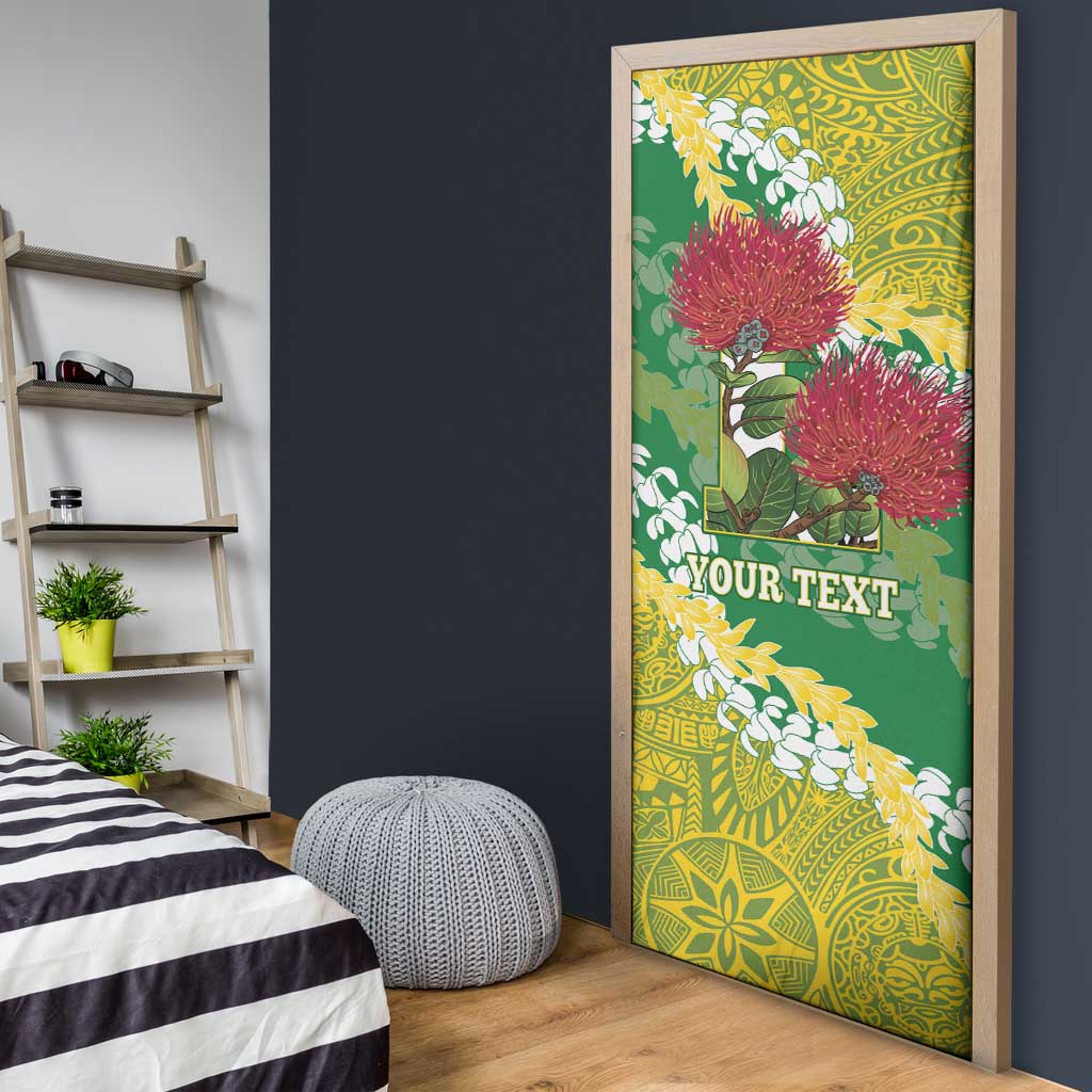 Personalized Leilehua Hawaii High School Door Cover Puakenikeni Lei Hawaiian Pattern LT14 - Polynesian Pride