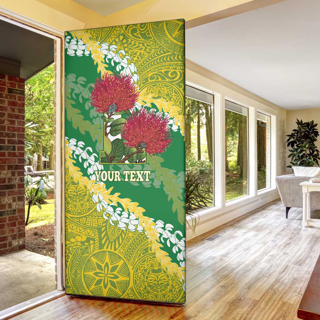 Personalized Leilehua Hawaii High School Door Cover Puakenikeni Lei Hawaiian Pattern LT14 - Polynesian Pride