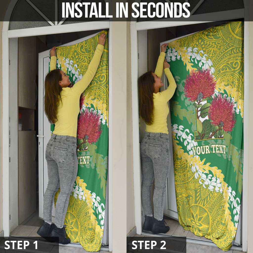 Personalized Leilehua Hawaii High School Door Cover Puakenikeni Lei Hawaiian Pattern LT14 - Polynesian Pride