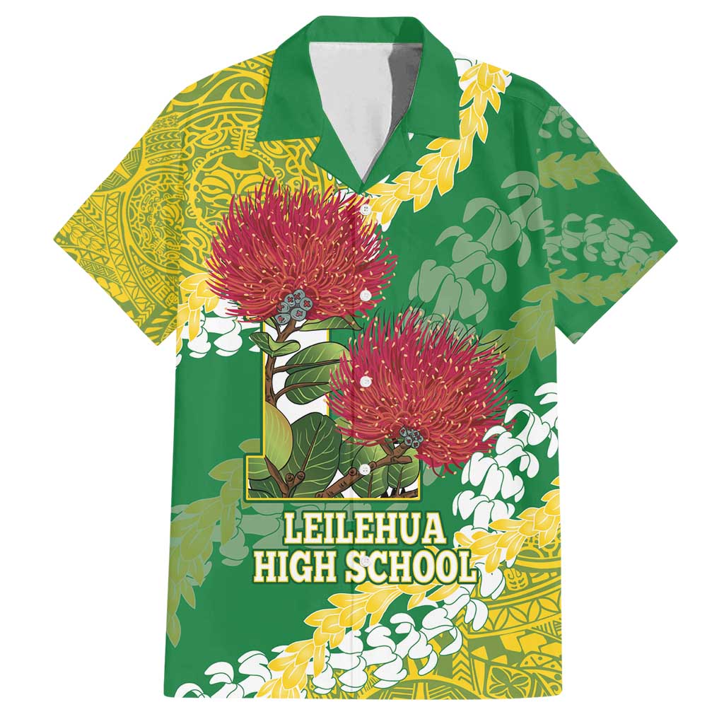 Personalized Leilehua Hawaii High School Family Matching Long Sleeve Bodycon Dress and Hawaiian Shirt Puakenikeni Lei Hawaiian Pattern - Polynesian Pride
