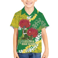 Personalized Leilehua Hawaii High School Family Matching Puletasi and Hawaiian Shirt Puakenikeni Lei Hawaiian Pattern - Polynesian Pride