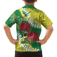 Personalized Leilehua Hawaii High School Family Matching Tank Maxi Dress and Hawaiian Shirt Puakenikeni Lei Hawaiian Pattern - Polynesian Pride