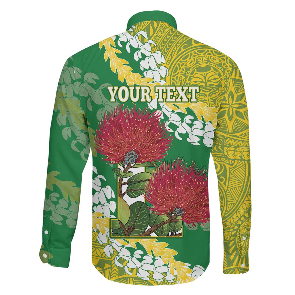 Personalized Leilehua Hawaii High School Family Matching Tank Maxi Dress and Hawaiian Shirt Puakenikeni Lei Hawaiian Pattern - Polynesian Pride