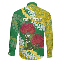 Personalized Leilehua Hawaii High School Family Matching Tank Maxi Dress and Hawaiian Shirt Puakenikeni Lei Hawaiian Pattern - Polynesian Pride