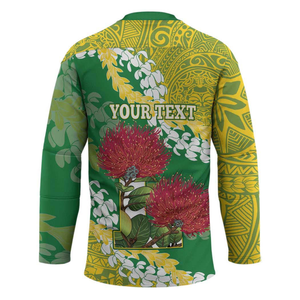 Personalized Leilehua Hawaii High School Hockey Jersey Puakenikeni Lei Hawaiian Pattern LT14 - Polynesian Pride