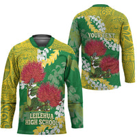 Personalized Leilehua Hawaii High School Hockey Jersey Puakenikeni Lei Hawaiian Pattern LT14 - Polynesian Pride