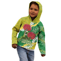 Personalized Leilehua Hawaii High School Kid Hoodie Puakenikeni Lei Hawaiian Pattern - Polynesian Pride