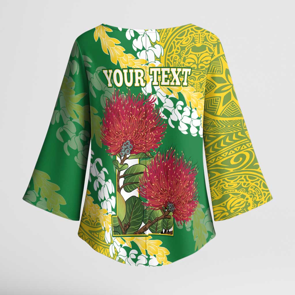 Personalized Leilehua Hawaii High School Kimono Sleeve Blouse Puakenikeni Lei Hawaiian Pattern LT14 - Polynesian Pride
