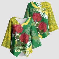 Personalized Leilehua Hawaii High School Kimono Sleeve Blouse Puakenikeni Lei Hawaiian Pattern LT14 - Polynesian Pride