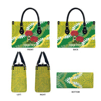 Personalized Leilehua Hawaii High School Leather Bag Puakenikeni Lei Hawaiian Pattern LT14 - Polynesian Pride