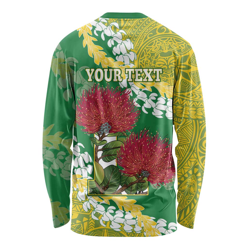 Personalized Leilehua Hawaii High School Long Sleeve Shirt Puakenikeni Lei Hawaiian Pattern LT14 - Polynesian Pride