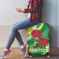Personalized Leilehua Hawaii High School Luggage Cover Puakenikeni Lei Hawaiian Pattern - Polynesian Pride