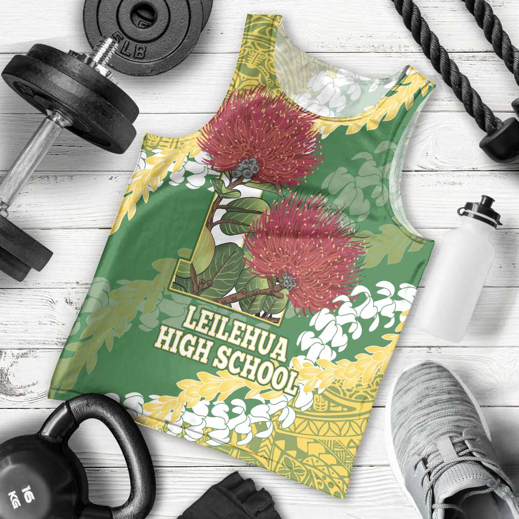 Personalized Leilehua Hawaii High School Men Tank Top Puakenikeni Lei Hawaiian Pattern LT14 - Polynesian Pride