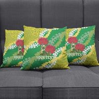 Personalized Leilehua Hawaii High School Pillow Cover Puakenikeni Lei Hawaiian Pattern - Polynesian Pride