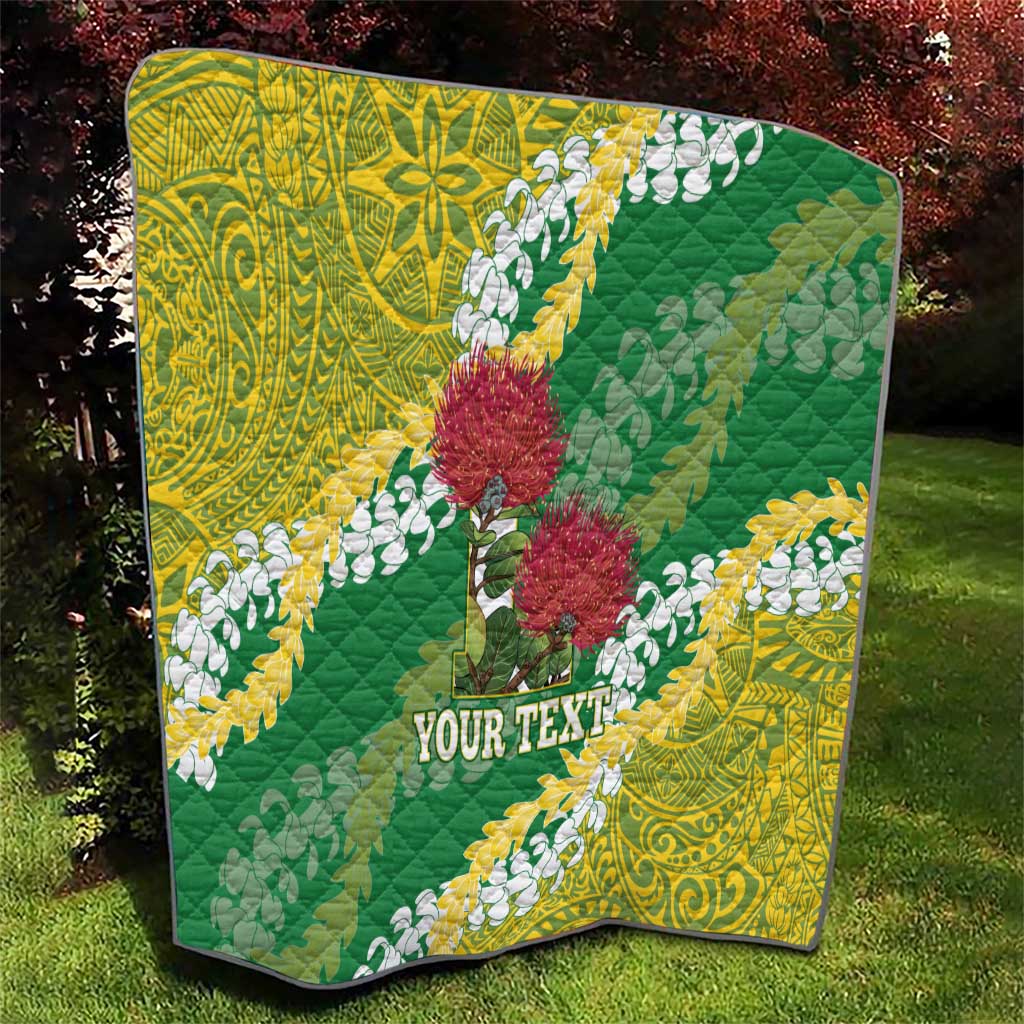 Personalized Leilehua Hawaii High School Quilt Puakenikeni Lei Hawaiian Pattern - Polynesian Pride
