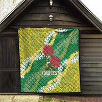 Personalized Leilehua Hawaii High School Quilt Puakenikeni Lei Hawaiian Pattern - Polynesian Pride
