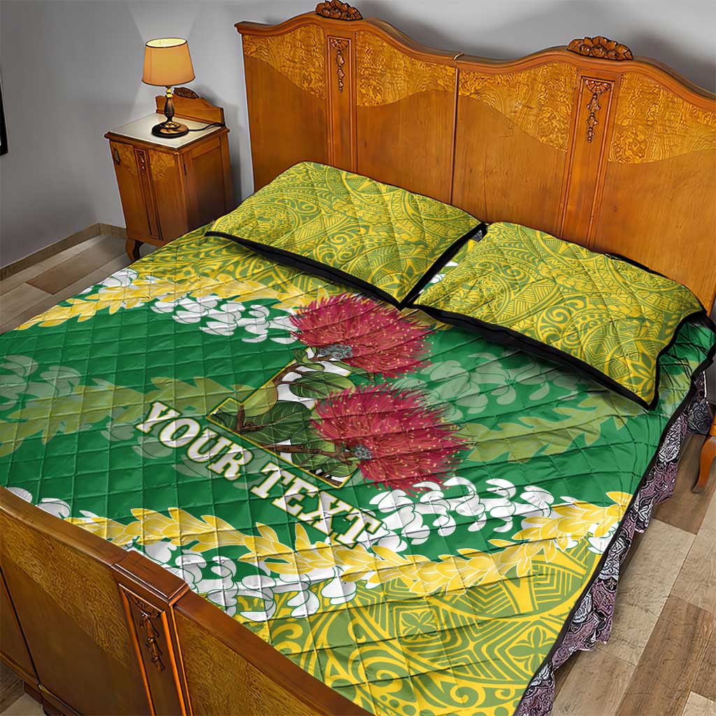 Personalized Leilehua Hawaii High School Quilt Bed Set Puakenikeni Lei Hawaiian Pattern - Polynesian Pride