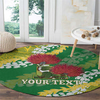 Personalized Leilehua Hawaii High School Round Carpet Puakenikeni Lei Hawaiian Pattern - Polynesian Pride