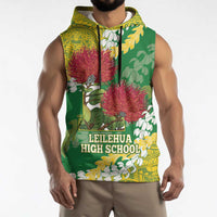 Personalized Leilehua Hawaii High School Sleeveless Hoodie Puakenikeni Lei Hawaiian Pattern LT14 - Polynesian Pride