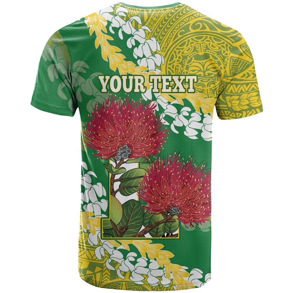 Personalized Leilehua Hawaii High School T Shirt Puakenikeni Lei Hawaiian Pattern - Polynesian Pride