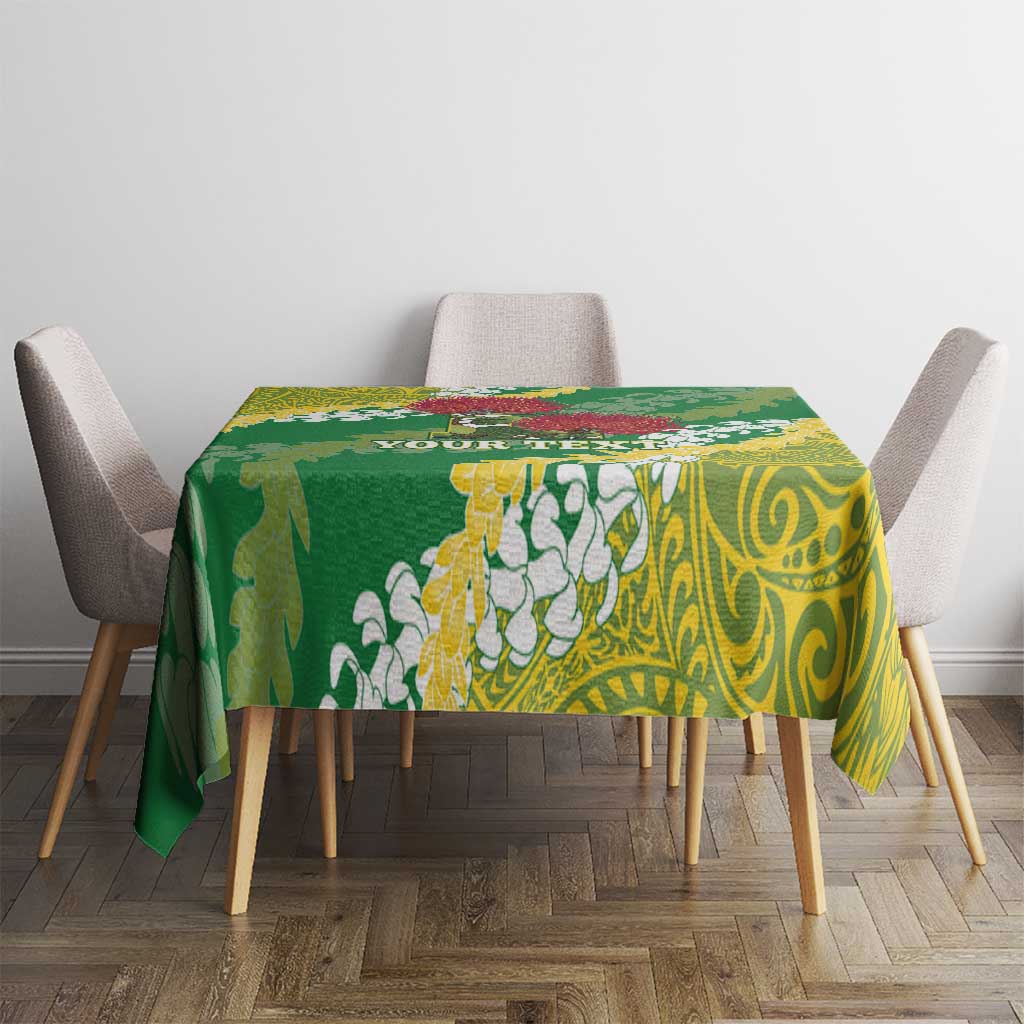 Personalized Leilehua Hawaii High School Tablecloth Puakenikeni Lei Hawaiian Pattern - Polynesian Pride