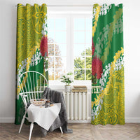 Personalized Leilehua Hawaii High School Window Curtain Puakenikeni Lei Hawaiian Pattern - Polynesian Pride