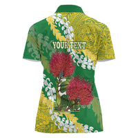 Personalized Leilehua Hawaii High School Women Polo Shirt Puakenikeni Lei Hawaiian Pattern - Polynesian Pride
