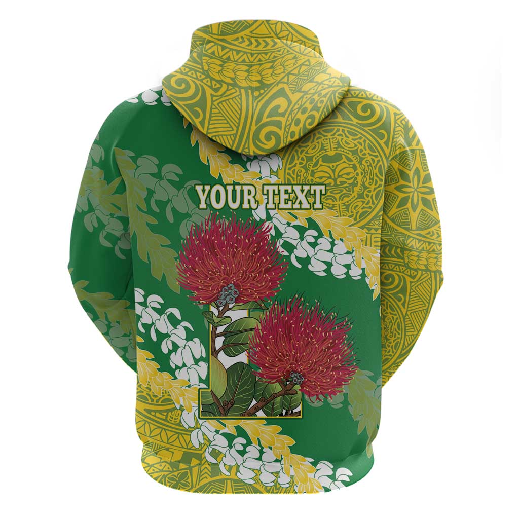 Personalized Leilehua Hawaii High School Zip Hoodie Puakenikeni Lei Hawaiian Pattern LT14 - Polynesian Pride