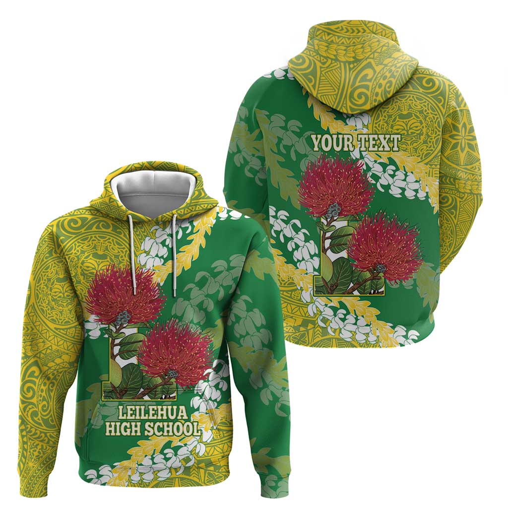 Personalized Leilehua Hawaii High School Zip Hoodie Puakenikeni Lei Hawaiian Pattern LT14 - Polynesian Pride