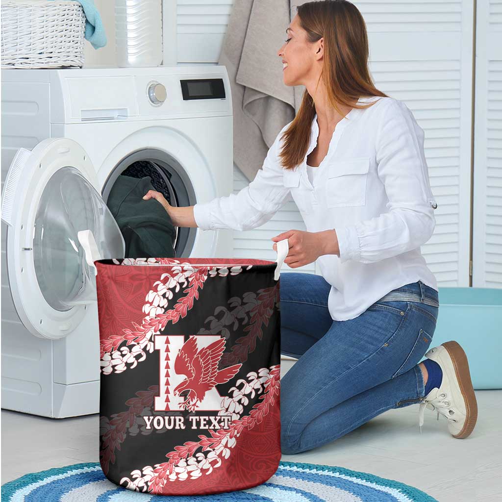 Personalized Kalani Hawaii High School Laundry Basket Puakenikeni Lei Hawaiian Pattern LT14 - Polynesian Pride