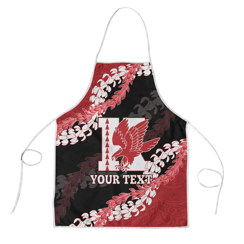 Personalized Kalani Hawaii High School Apron Puakenikeni Lei Hawaiian Pattern LT14 Red - Polynesian Pride