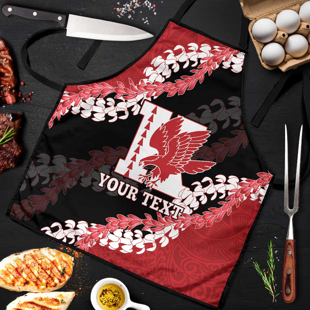 Personalized Kalani Hawaii High School Apron Puakenikeni Lei Hawaiian Pattern LT14 Red - Polynesian Pride