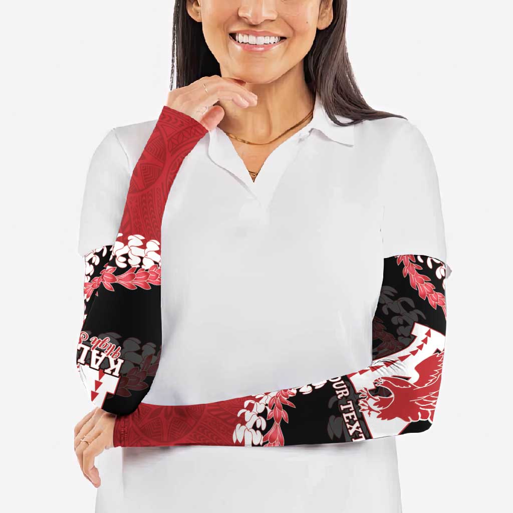 Personalized Kalani Hawaii High School Arm Sleeves Puakenikeni Lei Hawaiian Pattern LT14 - Polynesian Pride