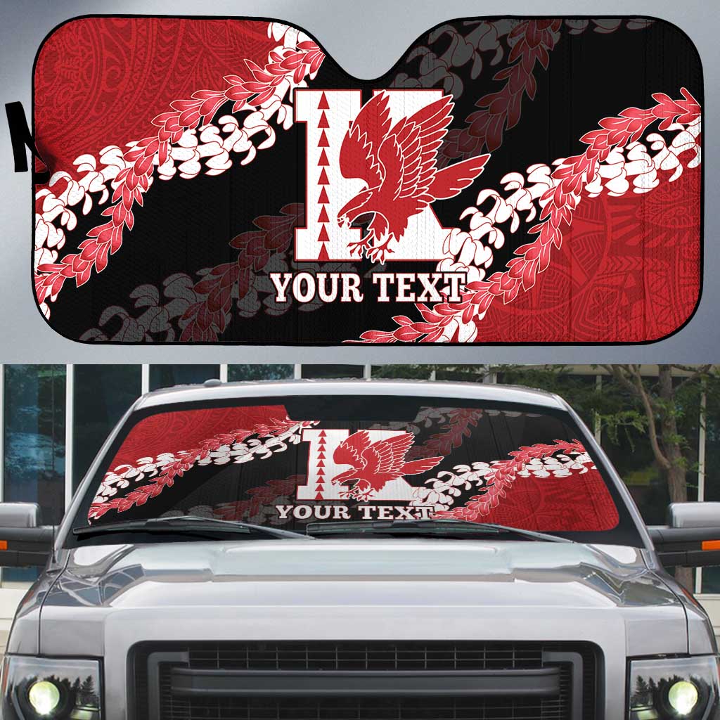 Personalized Kalani Hawaii High School Auto Sun Shade Puakenikeni Lei Hawaiian Pattern - Polynesian Pride