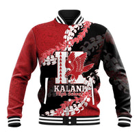 Personalized Kalani Hawaii High School Baseball Jacket Puakenikeni Lei Hawaiian Pattern LT14 Unisex Red - Polynesian Pride