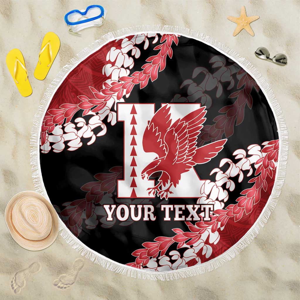 Personalized Kalani Hawaii High School Beach Blanket Puakenikeni Lei Hawaiian Pattern - Polynesian Pride