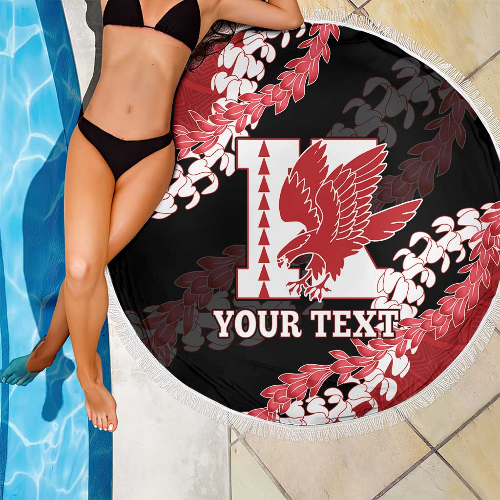 Personalized Kalani Hawaii High School Beach Blanket Puakenikeni Lei Hawaiian Pattern - Polynesian Pride