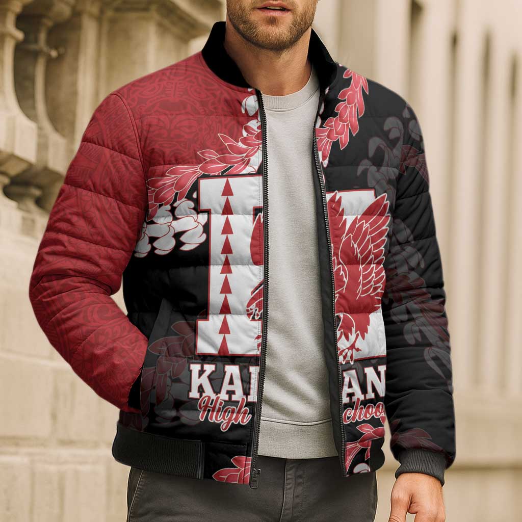 Personalized Kalani Hawaii High School Bomber Puffer Jacket Puakenikeni Lei Hawaiian Pattern LT14 - Polynesian Pride
