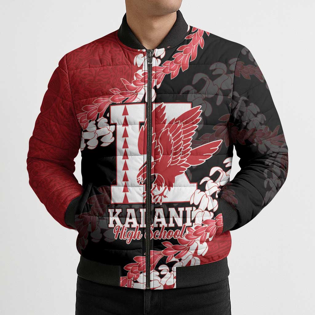 Personalized Kalani Hawaii High School Bomber Puffer Jacket Puakenikeni Lei Hawaiian Pattern LT14 - Polynesian Pride