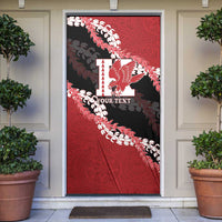 Personalized Kalani Hawaii High School Door Cover Puakenikeni Lei Hawaiian Pattern LT14 Red - Polynesian Pride