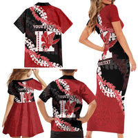 Personalized Kalani Hawaii High School Family Matching Short Sleeve Bodycon Dress and Hawaiian Shirt Puakenikeni Lei Hawaiian Pattern - Polynesian Pride