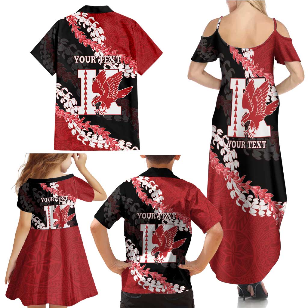 Personalized Kalani Hawaii High School Family Matching Summer Maxi Dress and Hawaiian Shirt Puakenikeni Lei Hawaiian Pattern - Polynesian Pride