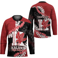 Personalized Kalani Hawaii High School Hockey Jersey Puakenikeni Lei Hawaiian Pattern - Polynesian Pride