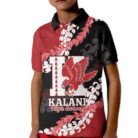 Personalized Kalani Hawaii High School Kid Polo Shirt Puakenikeni Lei Hawaiian Pattern LT14 Kid Red - Polynesian Pride